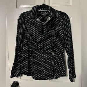 Express The Essential polka dot button down shirt Size M